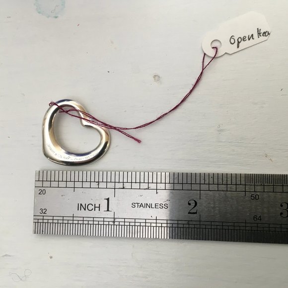 Tiffany and Co. Open Floating Heart and Elsa Peretti Sterling Pendant Necklace